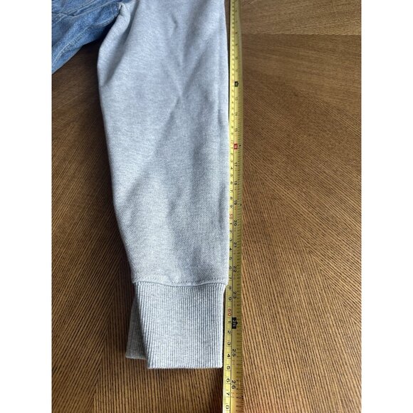 NEW Mens M Levis Hybrid Hoodie Trucker Jacket Blue Gray Relaxed Fit Long Sleeve - Picture 9 of 9
